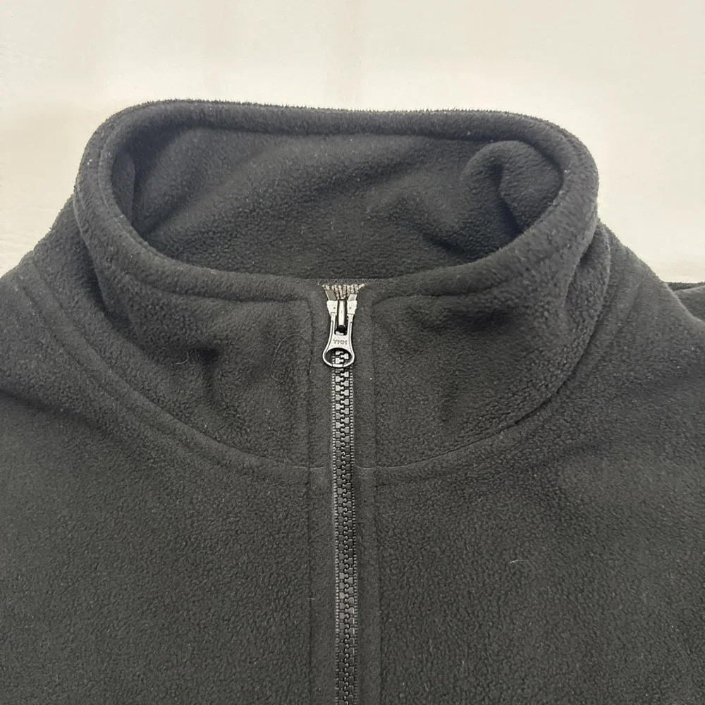 Harley Davidson Mens Long Sleeve Fleece Pullover Black Size Lg Quarter Zip Y2K